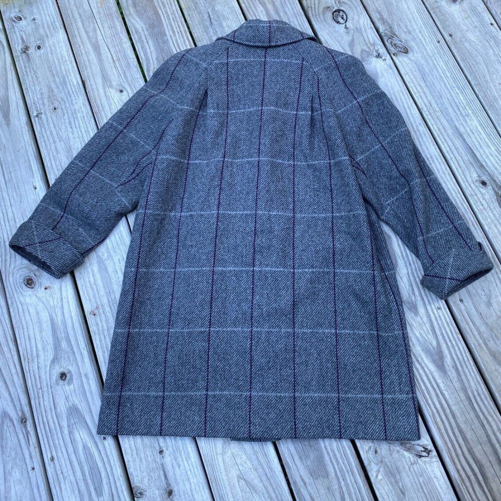 ALORNA Vintage Women's Gray Plaid Wool/ Nylon Coat Jacket Made In The USA - Picture 4 of 12
